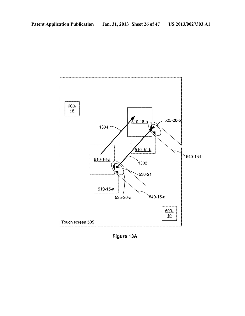Touch Screen Device, Method, and Graphical User Interface for Moving     On-Screen Objects Without Using a Cursor - diagram, schematic, and image 27