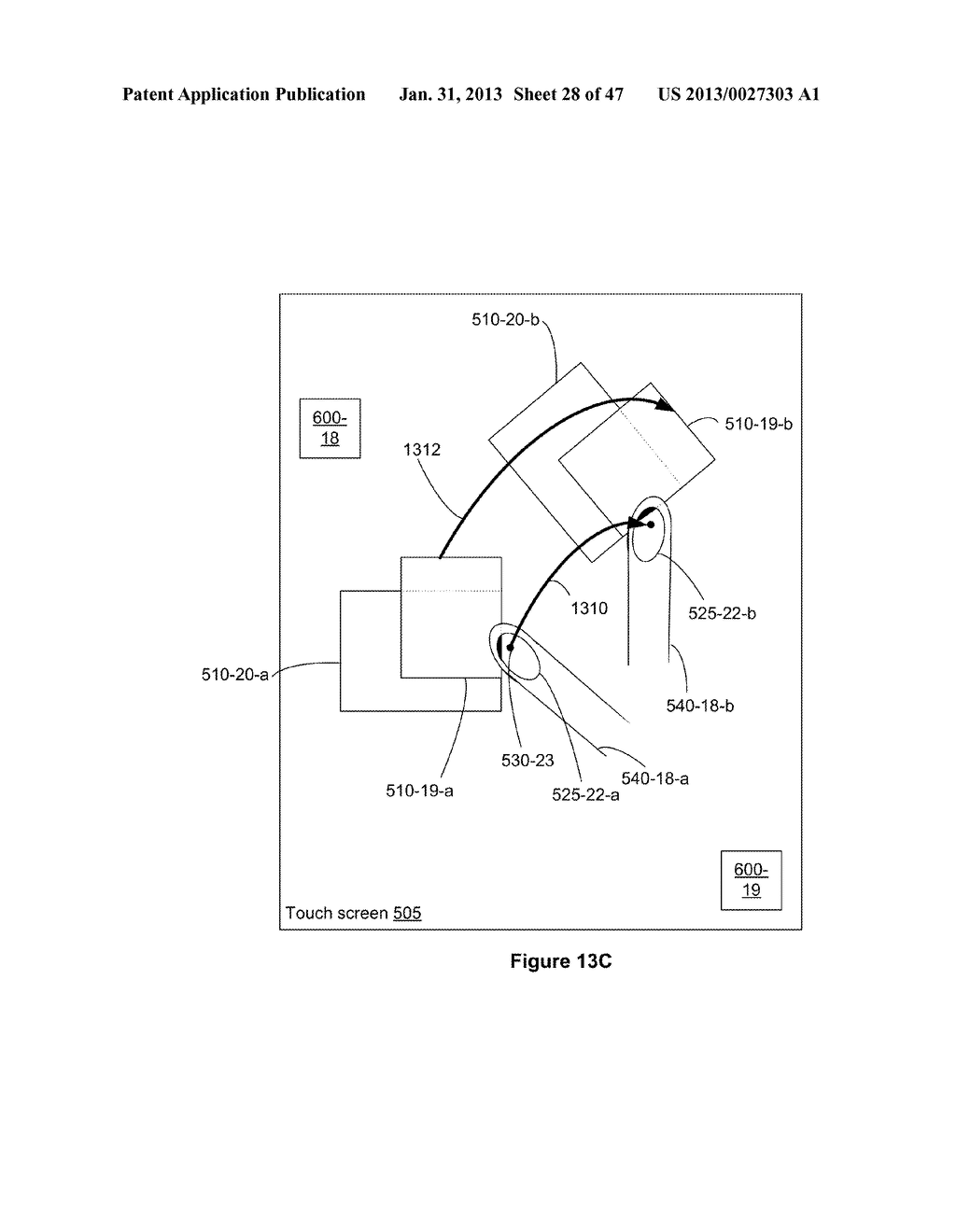 Touch Screen Device, Method, and Graphical User Interface for Moving     On-Screen Objects Without Using a Cursor - diagram, schematic, and image 29