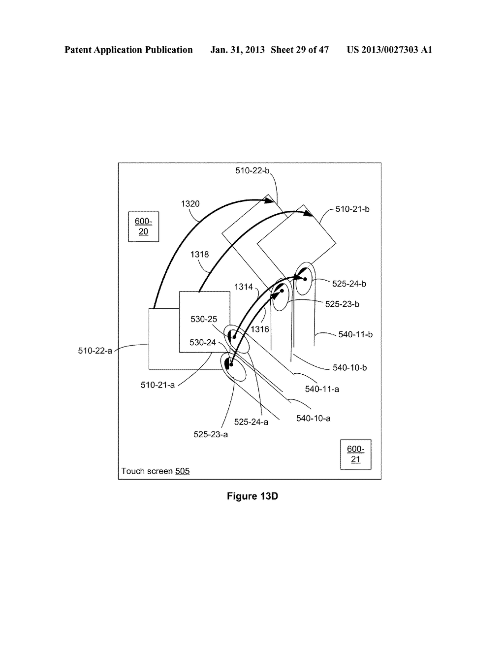 Touch Screen Device, Method, and Graphical User Interface for Moving     On-Screen Objects Without Using a Cursor - diagram, schematic, and image 30