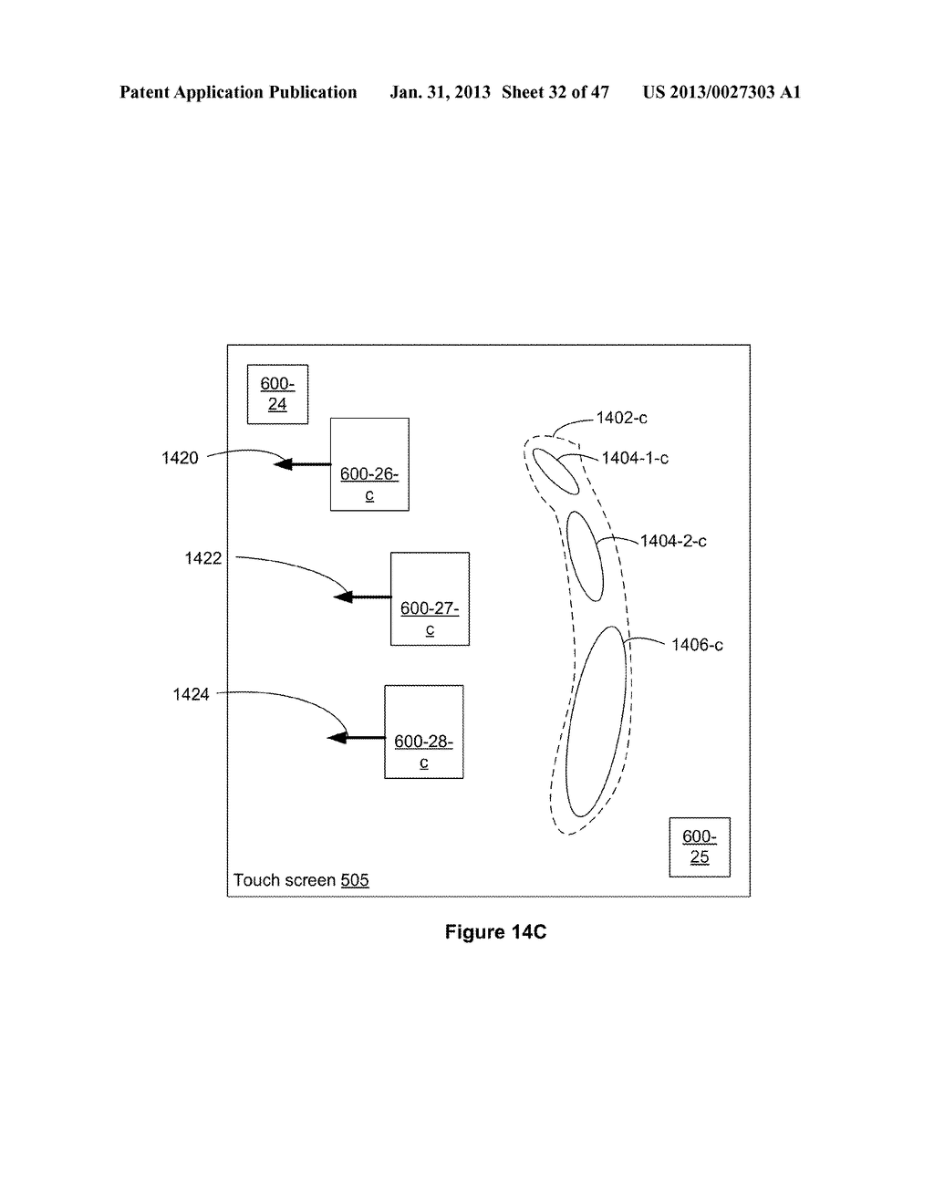 Touch Screen Device, Method, and Graphical User Interface for Moving     On-Screen Objects Without Using a Cursor - diagram, schematic, and image 33