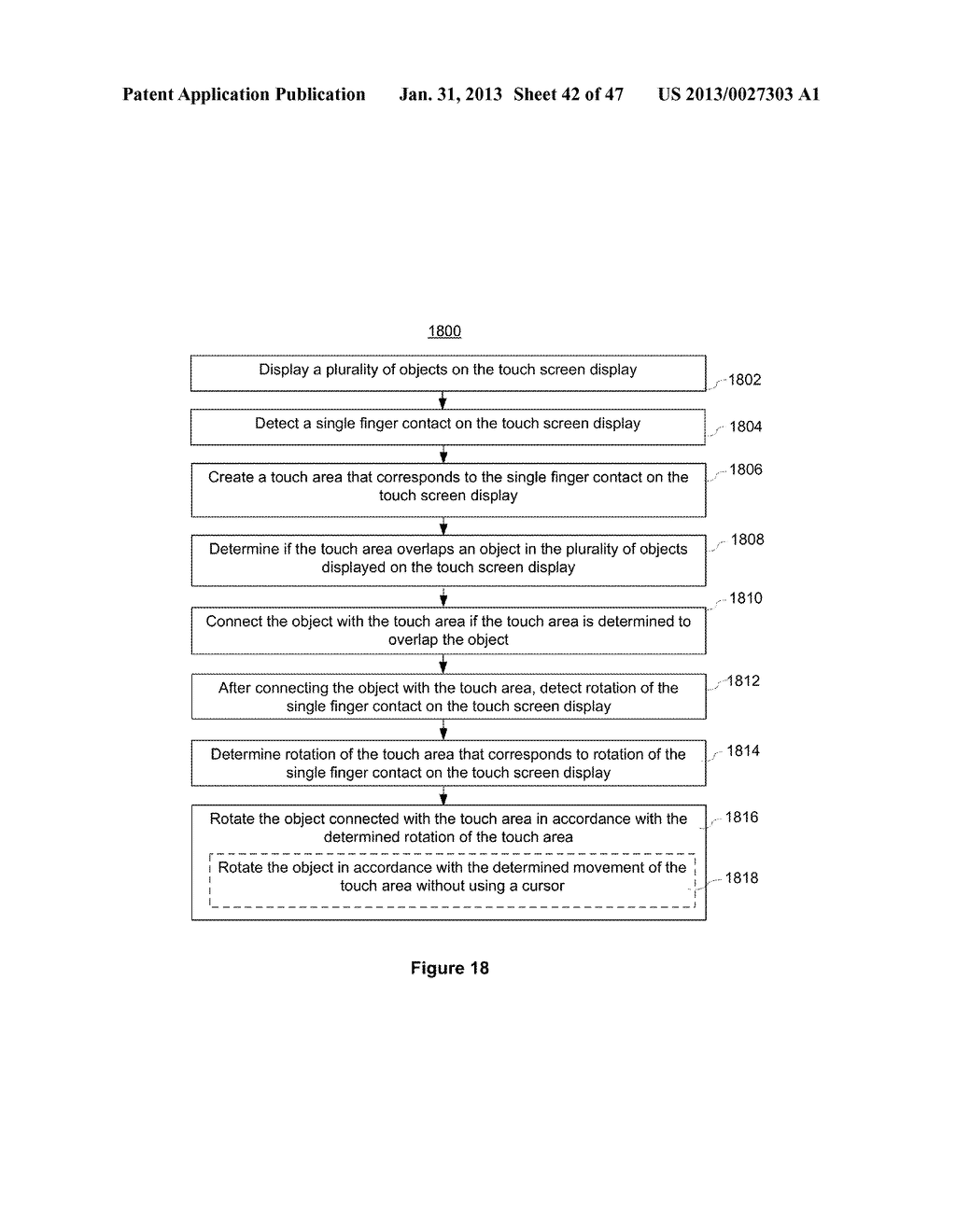 Touch Screen Device, Method, and Graphical User Interface for Moving     On-Screen Objects Without Using a Cursor - diagram, schematic, and image 43