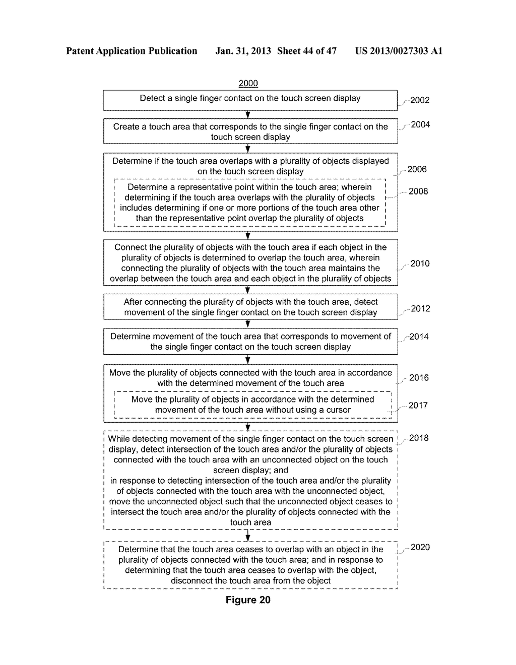 Touch Screen Device, Method, and Graphical User Interface for Moving     On-Screen Objects Without Using a Cursor - diagram, schematic, and image 45