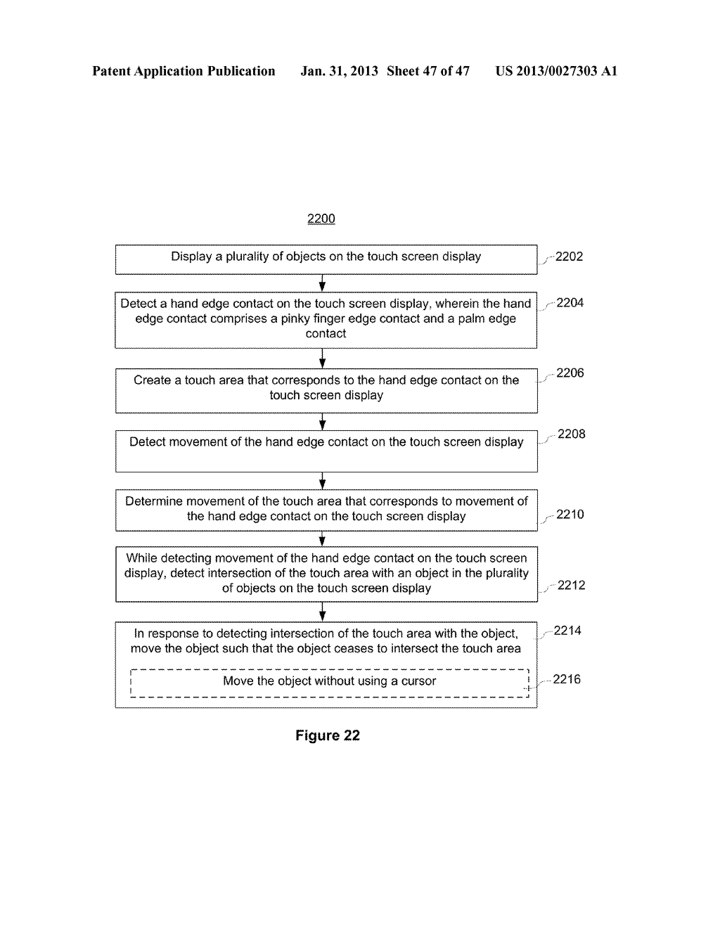 Touch Screen Device, Method, and Graphical User Interface for Moving     On-Screen Objects Without Using a Cursor - diagram, schematic, and image 48