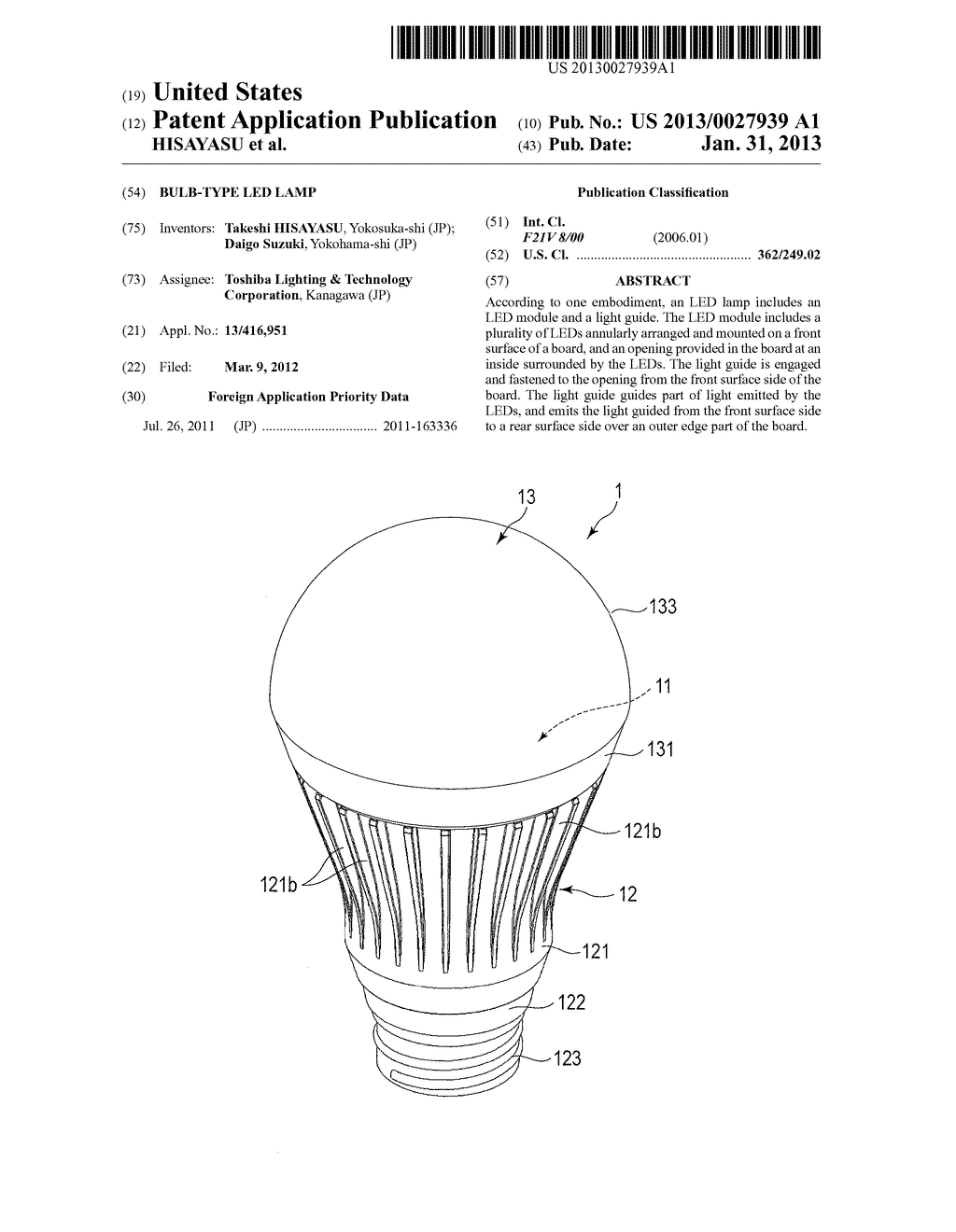 BULB-TYPE LED LAMP - diagram, schematic, and image 01