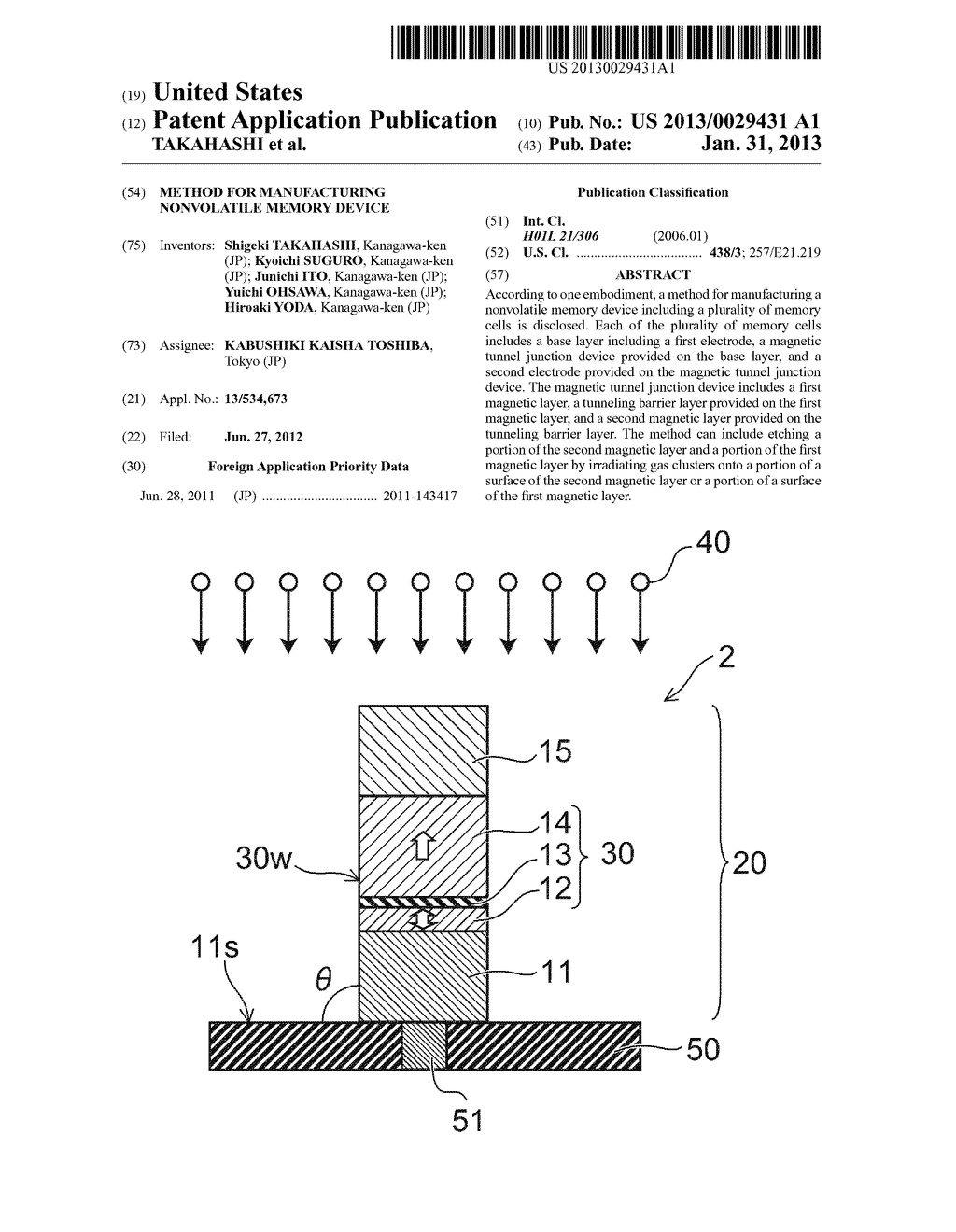 METHOD FOR MANUFACTURING NONVOLATILE MEMORY DEVICE - diagram, schematic, and image 01