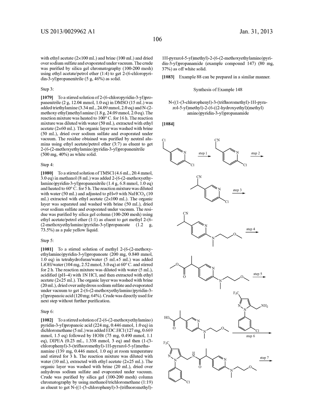 Substituted Heteroaromatic Pyrazole-Containing Carboxamide and Urea     Compounds as Vanilloid Receptor Ligands - diagram, schematic, and image 107
