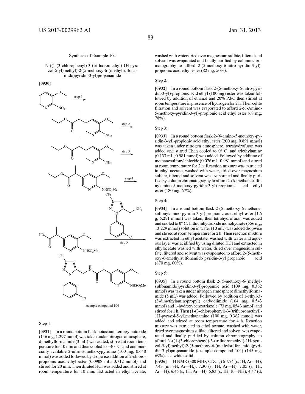 Substituted Heteroaromatic Pyrazole-Containing Carboxamide and Urea     Compounds as Vanilloid Receptor Ligands - diagram, schematic, and image 84