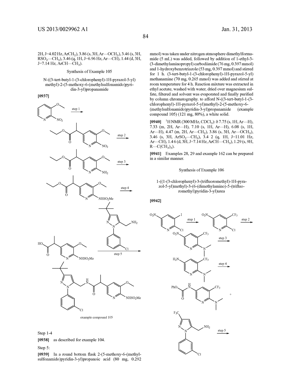 Substituted Heteroaromatic Pyrazole-Containing Carboxamide and Urea     Compounds as Vanilloid Receptor Ligands - diagram, schematic, and image 85