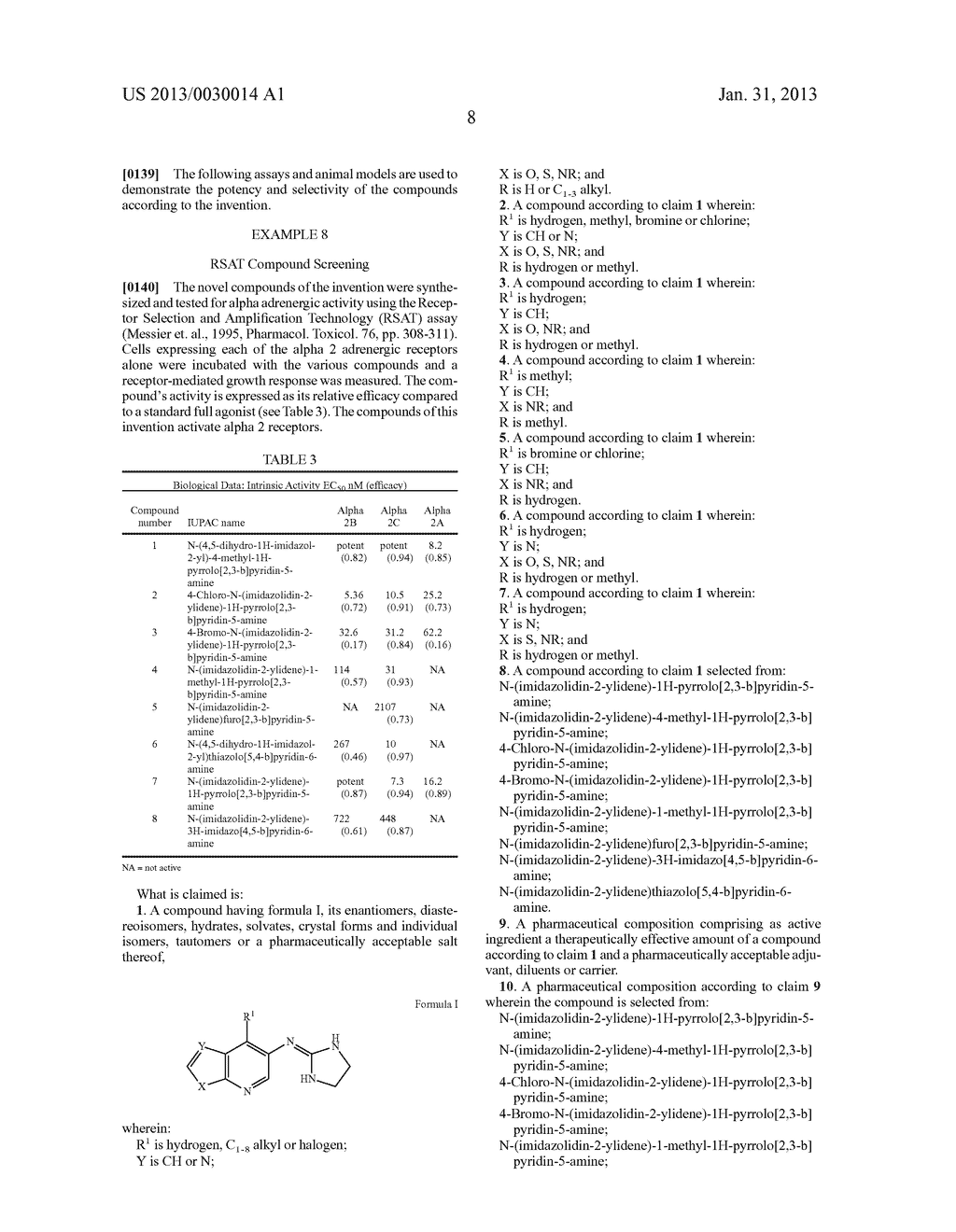 N-(IMIDAZOLIDIN-2-YLIDENE)-HETEROCYCLOPENTA[b]PYRIDINE DERIVATIVES AS     MODULATORS OF ALPHA 2 ADRENERGIC RECEPTORS - diagram, schematic, and image 09