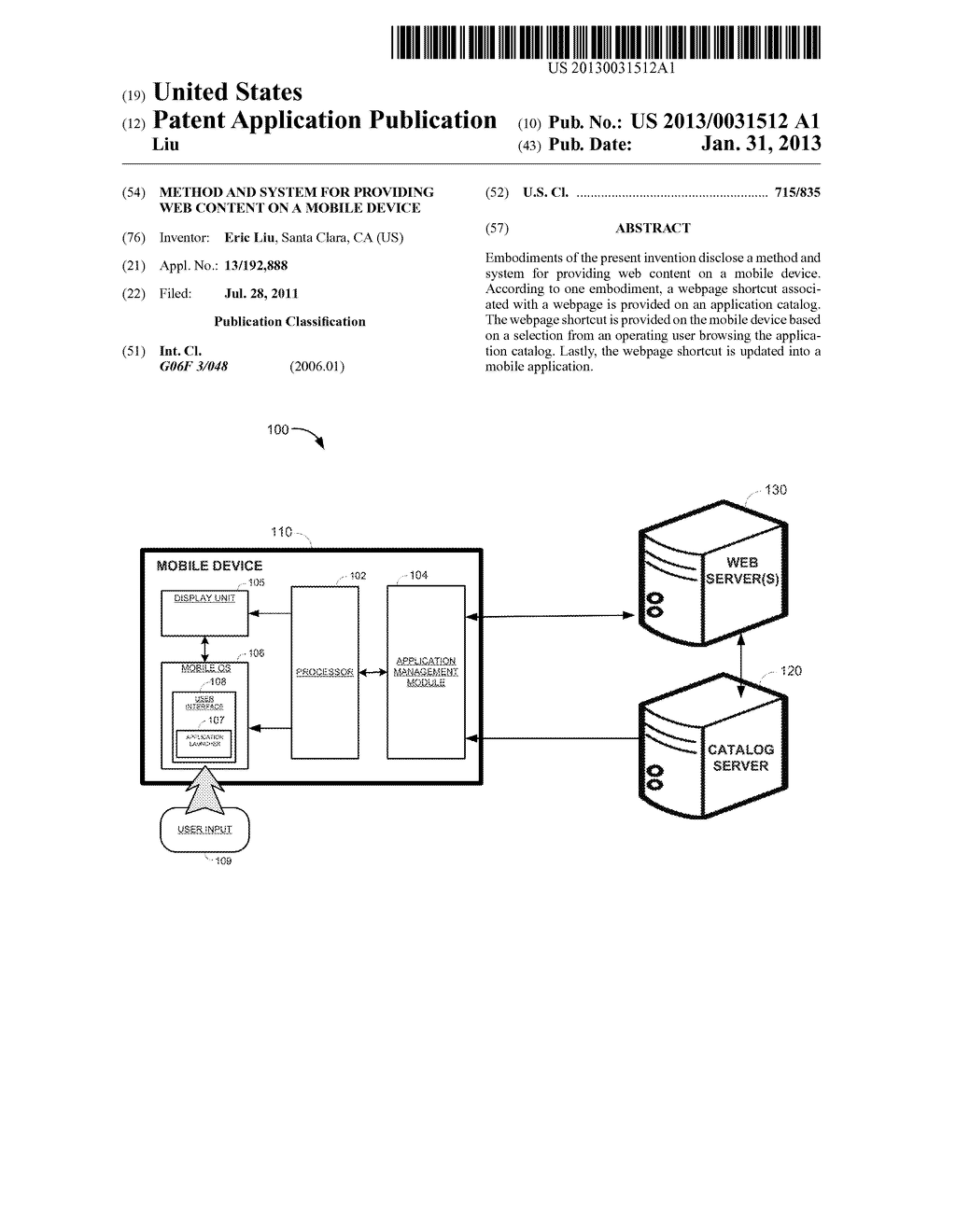 METHOD AND SYSTEM FOR PROVIDING WEB CONTENT ON A MOBILE DEVICE - diagram, schematic, and image 01