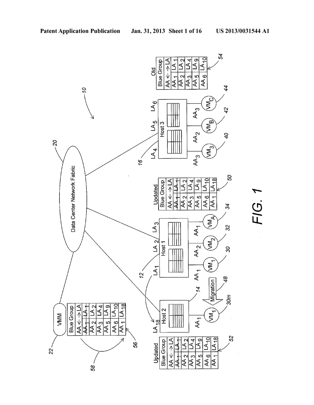 VIRTUAL MACHINE MIGRATION TO MINIMIZE PACKET LOSS IN VIRTUALIZED NETWORK - diagram, schematic, and image 02