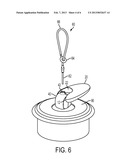 EAS TAG WITH ARTICULATED BODY AND ATTACHING ELEMENT diagram and image