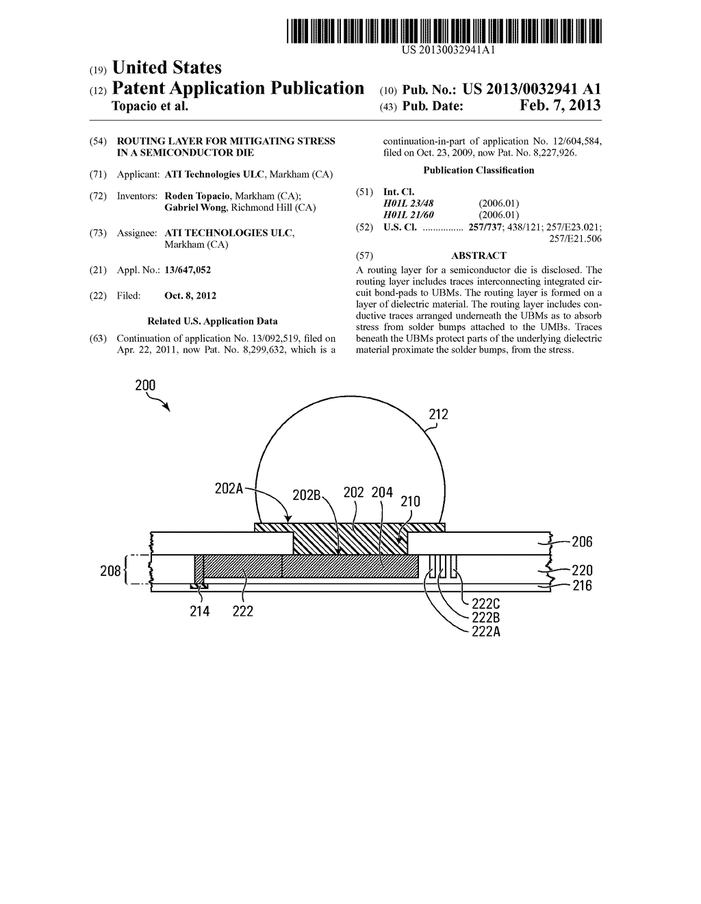 ROUTING LAYER FOR MITIGATING STRESS IN A SEMICONDUCTOR DIE - diagram, schematic, and image 01