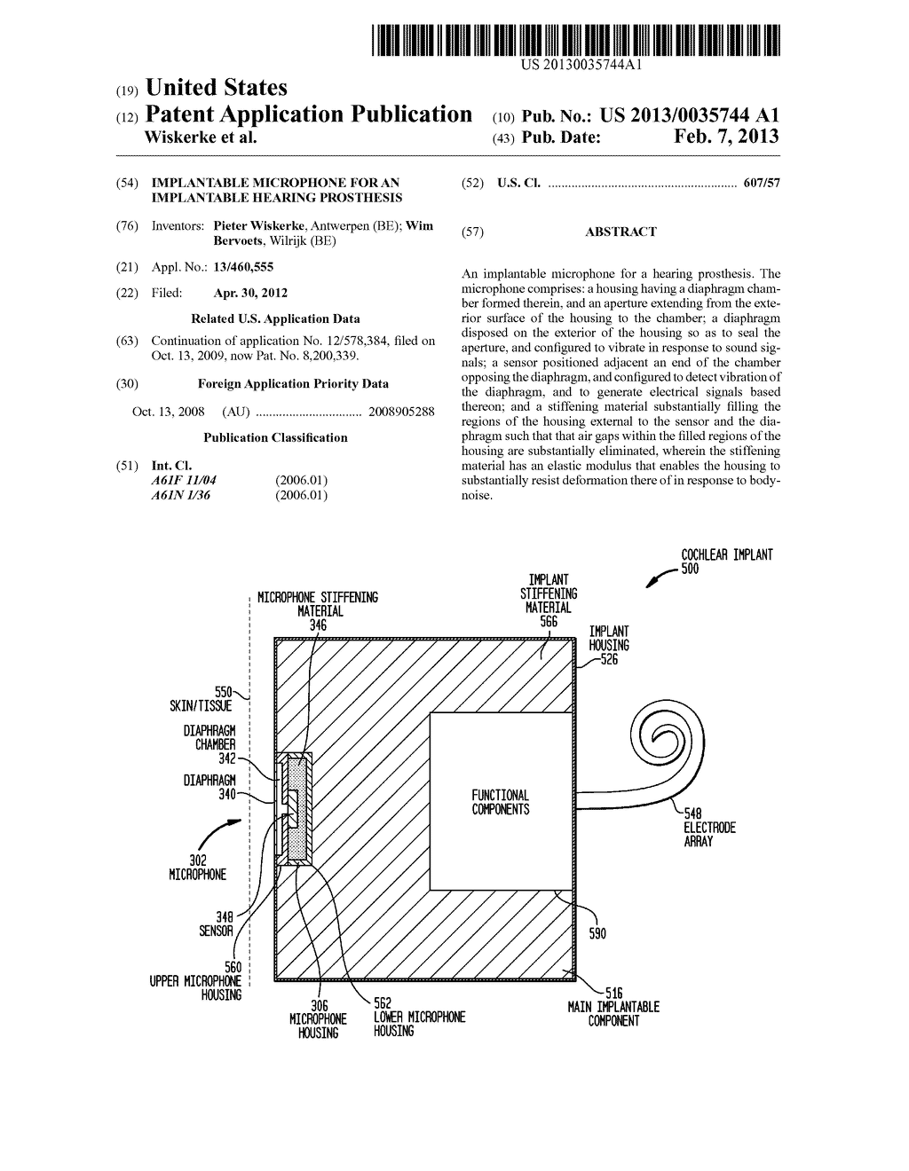 IMPLANTABLE MICROPHONE FOR AN IMPLANTABLE HEARING PROSTHESIS - diagram, schematic, and image 01