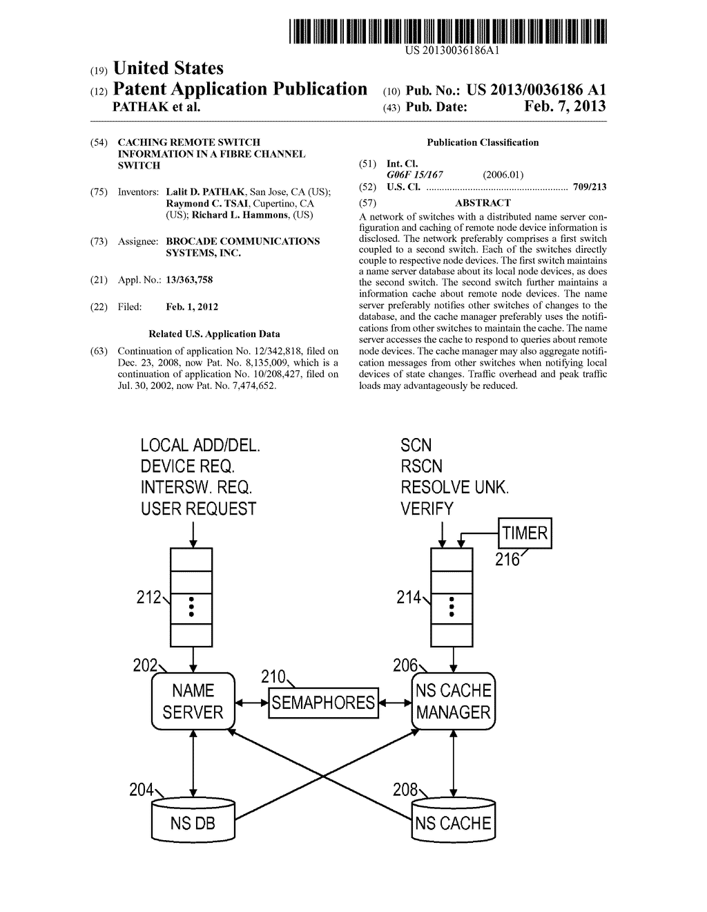 CACHING REMOTE SWITCH INFORMATION IN A FIBRE CHANNEL SWITCH - diagram, schematic, and image 01