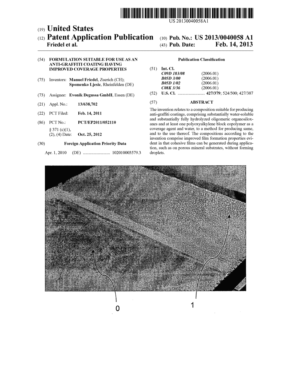 FORMULATION SUITABLE FOR USE AS AN ANTI-GRAFFITI COATING HAVING IMPROVED     COVERAGE PROPERTIES - diagram, schematic, and image 01