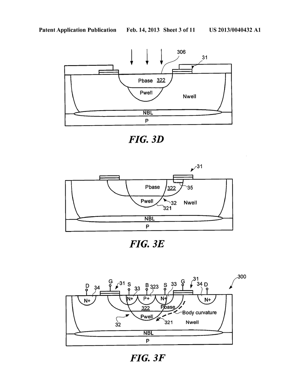 METHODS OF MANUFACTURING LATERAL DIFFUSED MOS DEVICES WITH LAYOUT     CONTROLLED BODY CURVATURE AND RELATED DEVICES - diagram, schematic, and image 04