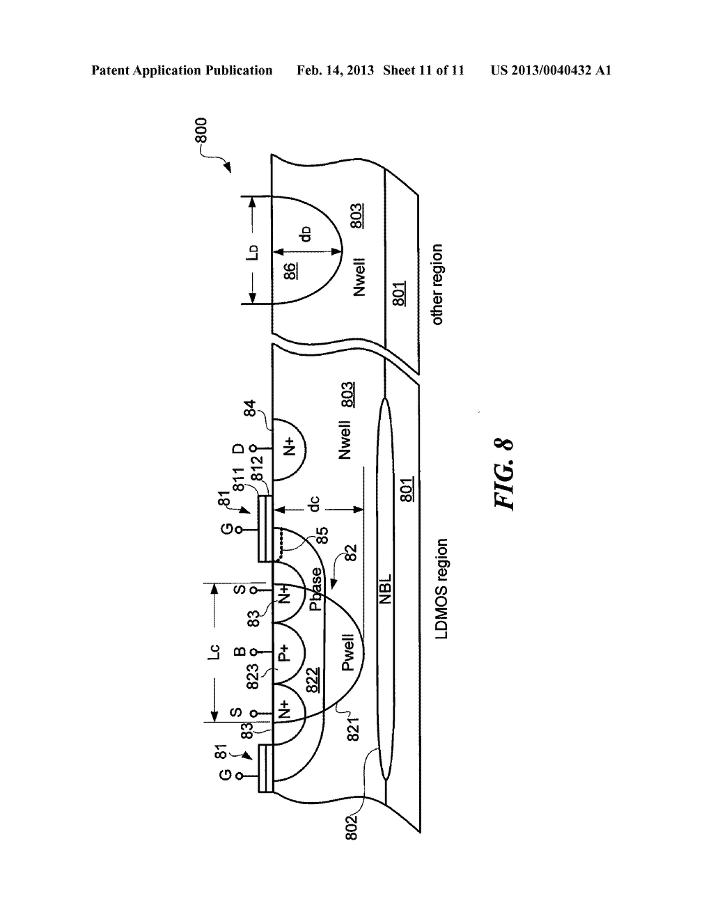 METHODS OF MANUFACTURING LATERAL DIFFUSED MOS DEVICES WITH LAYOUT     CONTROLLED BODY CURVATURE AND RELATED DEVICES - diagram, schematic, and image 12