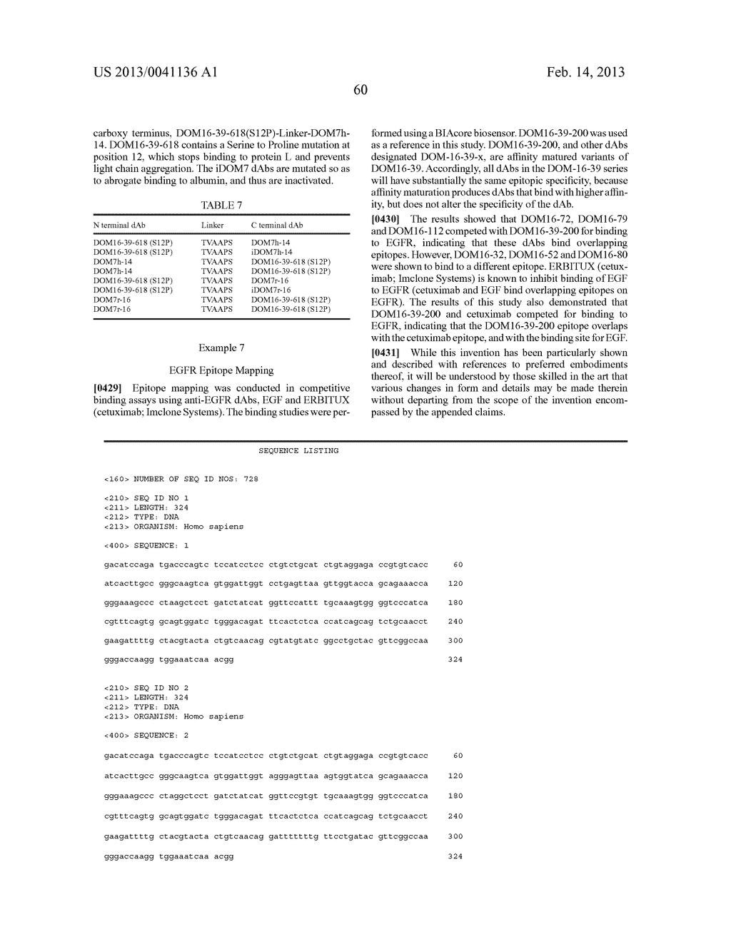 LIGANDS THAT HAVE BINDING SPECIFICITY FOR EGFR AND/OR VEGF AND METHODS OF     USE THEREFOR - diagram, schematic, and image 148