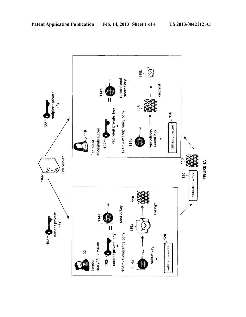 USE OF NON-INTERACTIVE IDENTITY BASED KEY AGREEMENT DERIVED SECRET KEYS     WITH AUTHENTICATED ENCRYPTION - diagram, schematic, and image 02
