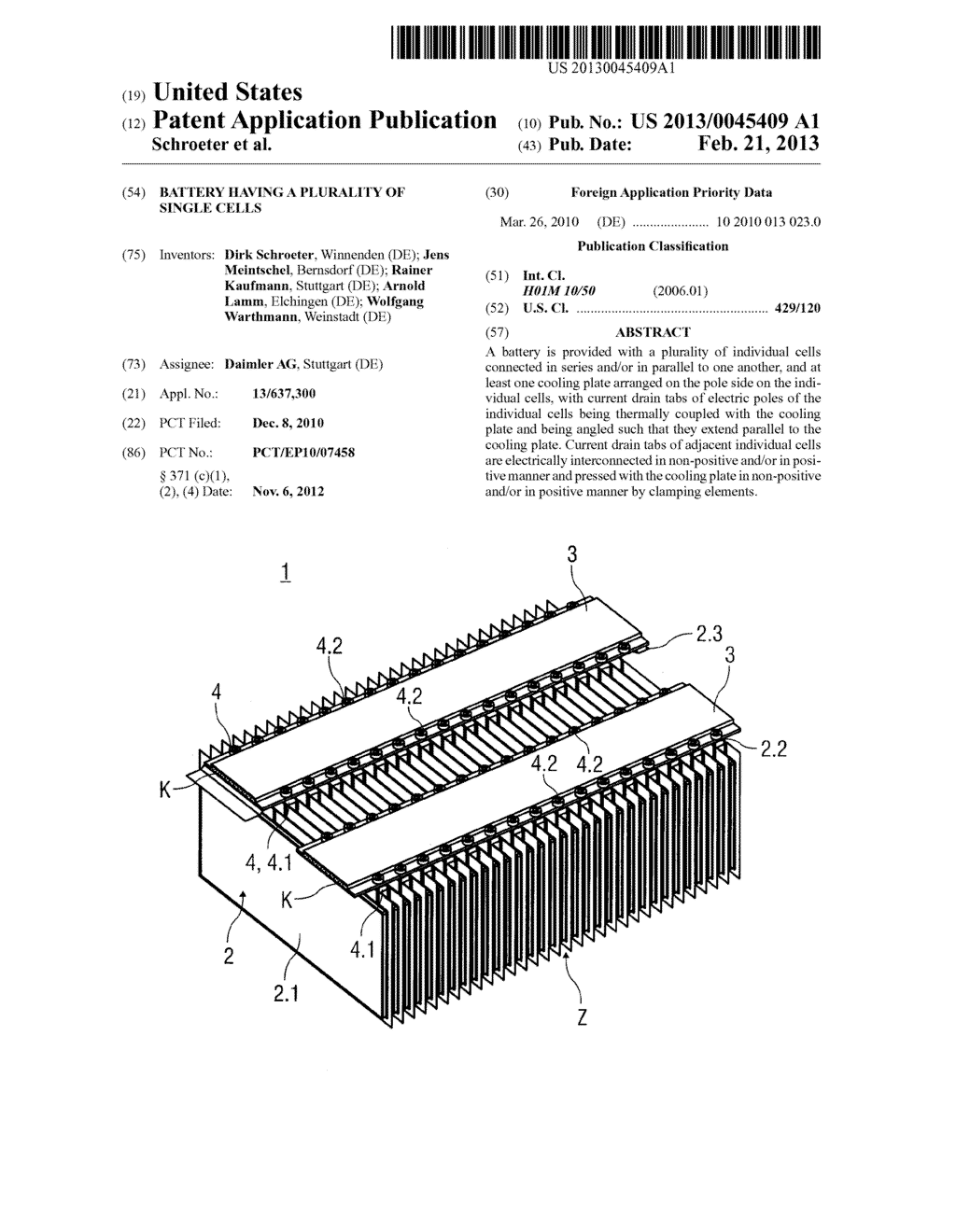 Battery Having a Plurality of Single Cells - diagram, schematic, and image 01