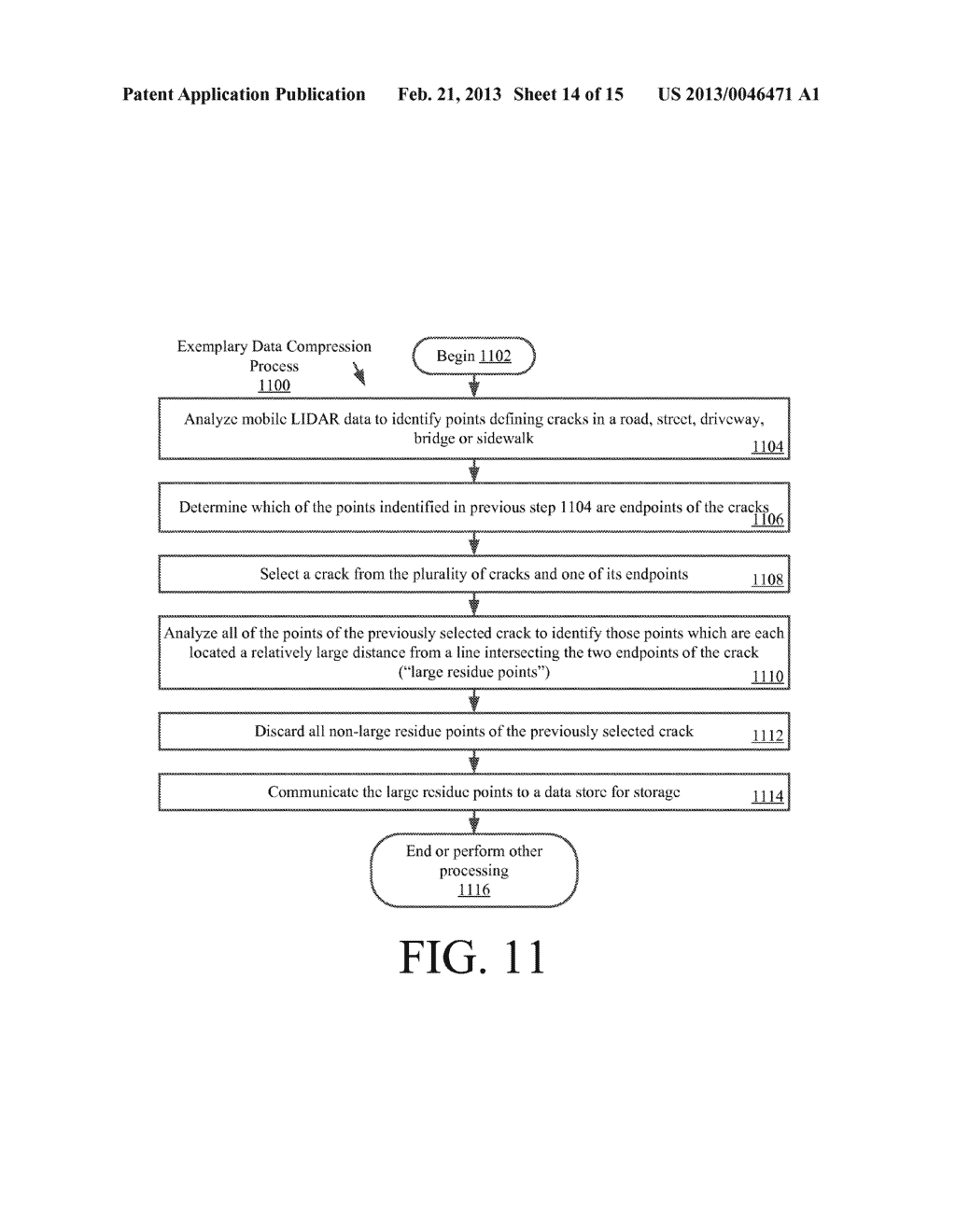 SYSTEMS AND METHODS FOR DETECTING CRACKS IN TERRAIN SURFACES USING MOBILE     LIDAR DATA - diagram, schematic, and image 15