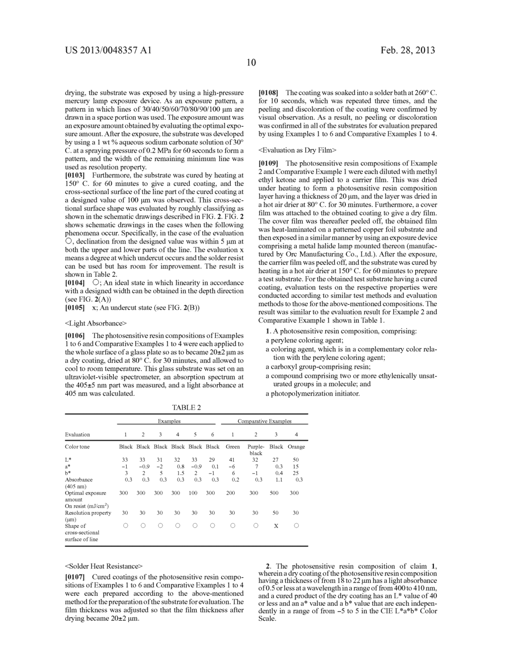 PHOTOSENSITIVE RESIN COMPOSITION, CURED PRODUCT THEREOF, AND PRINTED     WIRING BOARD - diagram, schematic, and image 12