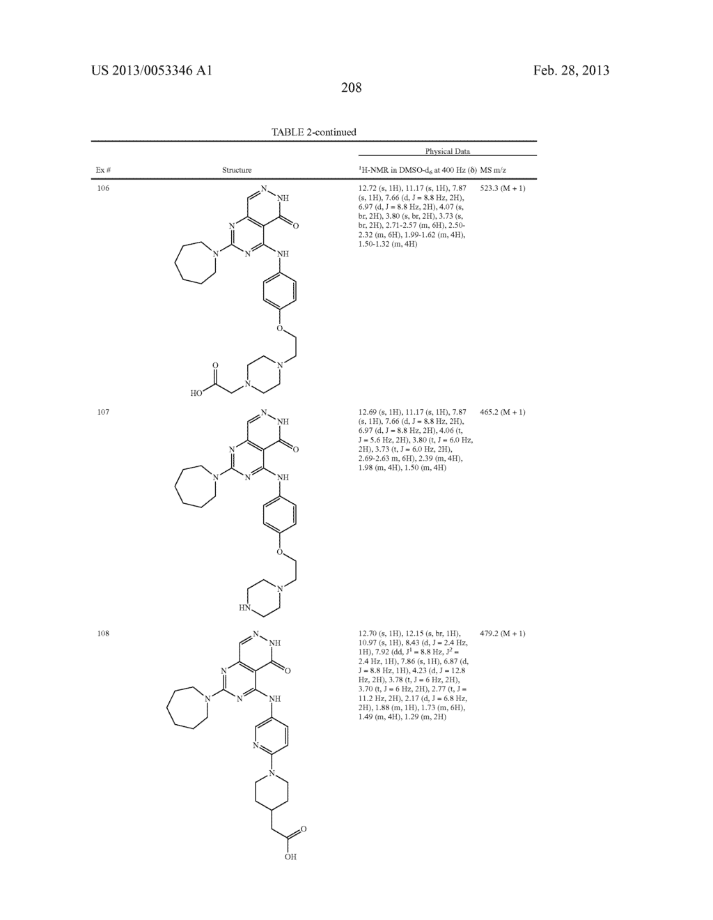 PYRIMIDO-PYRIDAZINONE COMPOUNDS AND METHODS OF USE THEREOF - diagram, schematic, and image 212