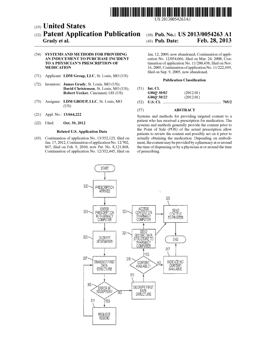 Systems and Methods for Providing an Inducement to Purchase Incident to a     Physician's Prescription of Medication - diagram, schematic, and image 01