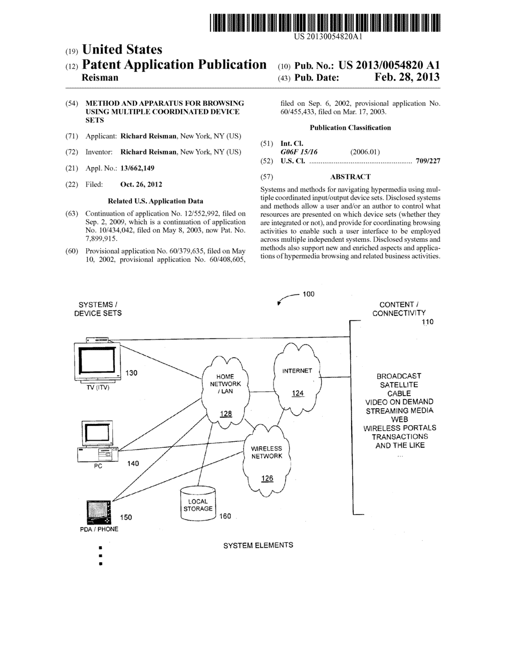 METHOD AND APPARATUS FOR BROWSING USING MULTIPLE COORDINATED DEVICE SETS - diagram, schematic, and image 01