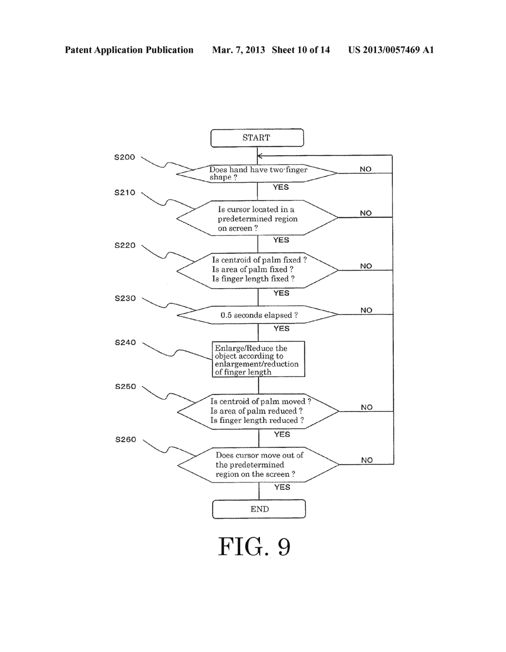 GESTURE RECOGNITION DEVICE, METHOD, PROGRAM, AND COMPUTER-READABLE MEDIUM     UPON WHICH PROGRAM IS STORED - diagram, schematic, and image 11