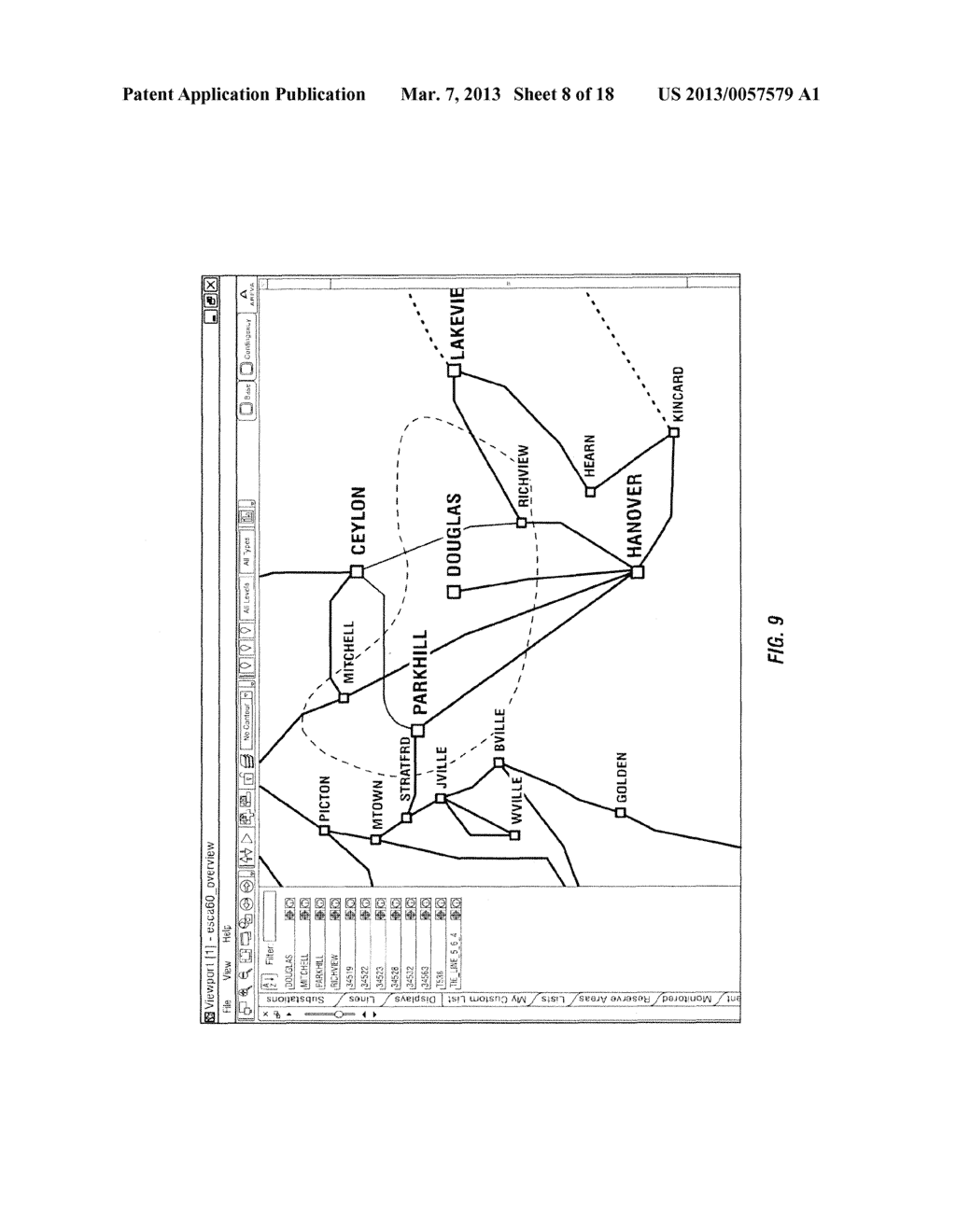 Methods for creating dynamic lists from selected areas of a power system     of a utility company - diagram, schematic, and image 09