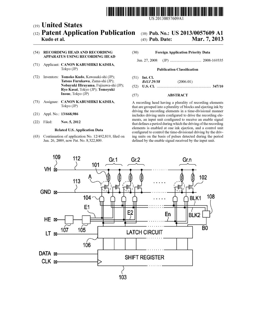 RECORDING HEAD AND RECORDING APPARATUS USING RECORDING HEAD - diagram, schematic, and image 01