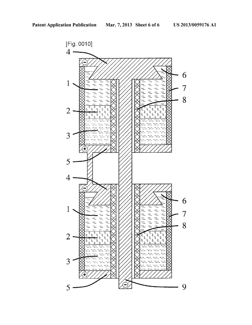 ARRANGEMENT AND METHOD FOR STORING ELECTRIC ENERGY IN ELECTROCHEMICAL     CELLS WITH A LARGE DIAMETER AND HIGH STORAGE CAPACITY - diagram, schematic, and image 07