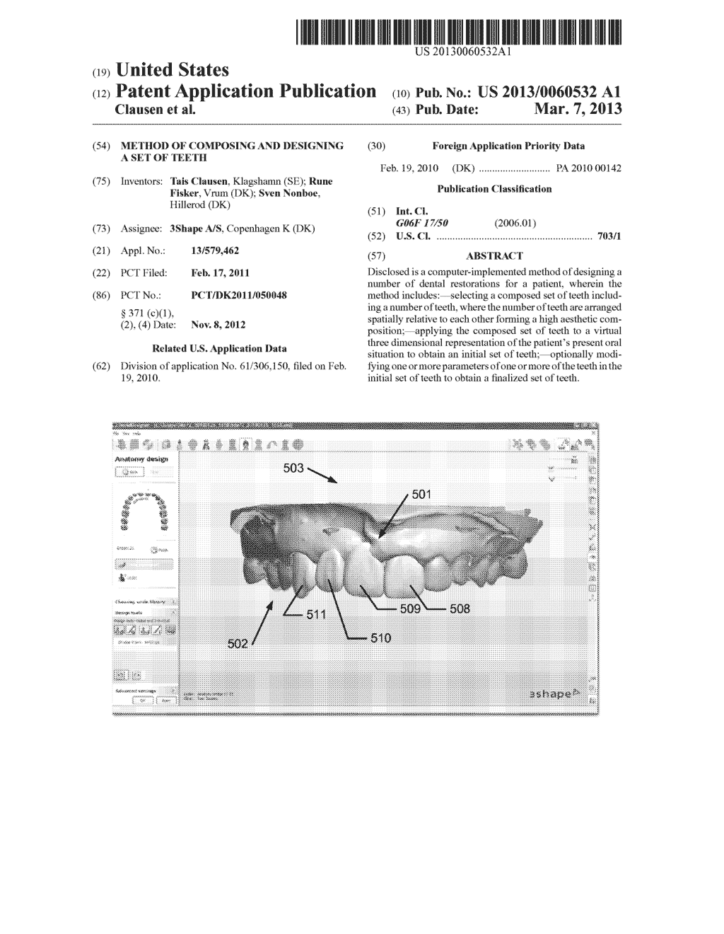 METHOD OF COMPOSING AND DESIGNING A SET OF TEETH - diagram, schematic, and image 01