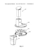 BONE MILL INCLUDING A BASE AND A MILL HEAD SEPARATE FROM THE BASE, THE     BASE INCLUDING A BIASING MEMBER THAT URGES THE MILL HEAD AWAY FROM THE     BASE diagram and image