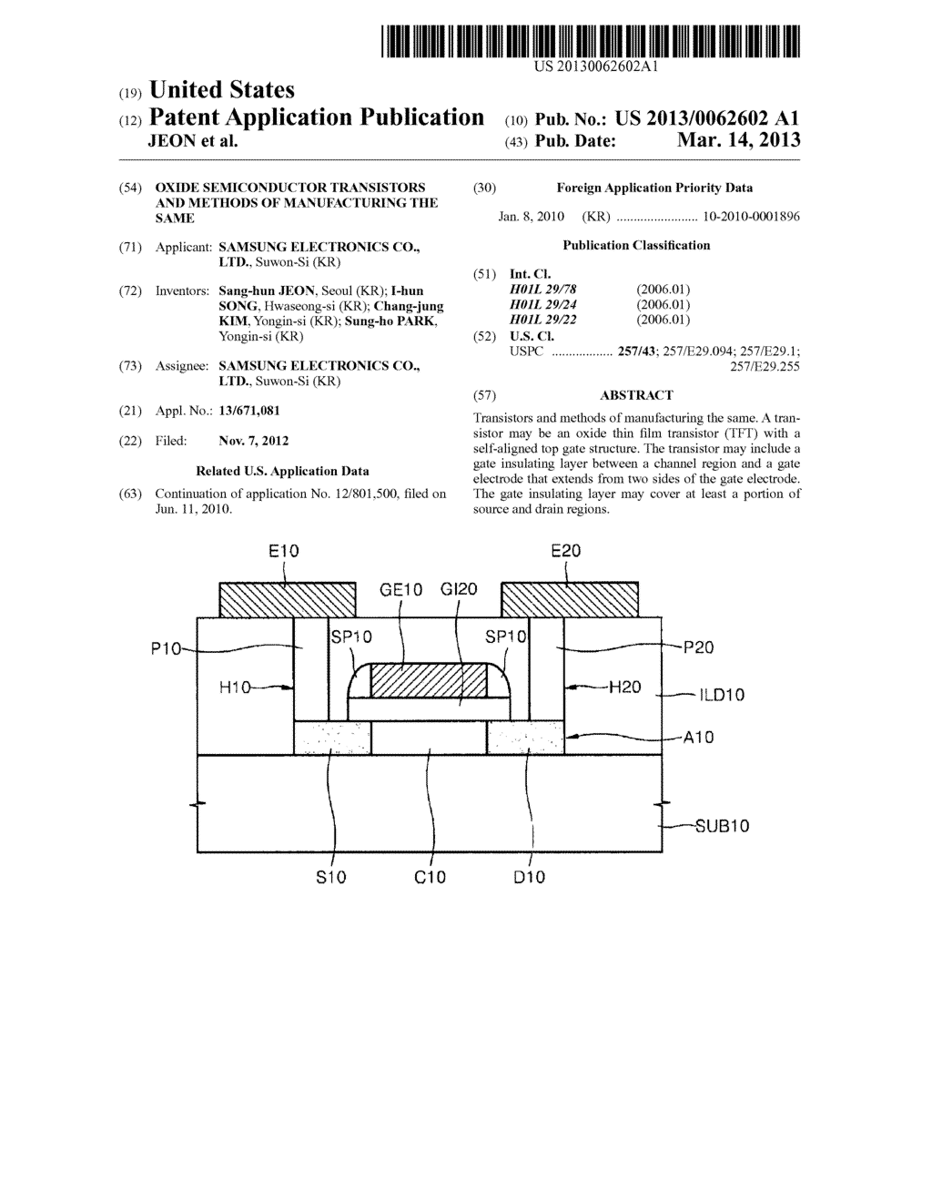 Oxide Semiconductor Transistors And Methods Of Manufacturing The Same - diagram, schematic, and image 01