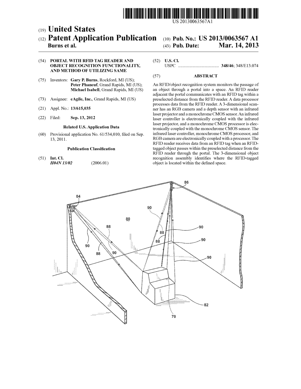 PORTAL WITH RFID TAG READER AND OBJECT RECOGNITION FUNCTIONALITY, AND     METHOD OF UTILIZING SAME - diagram, schematic, and image 01