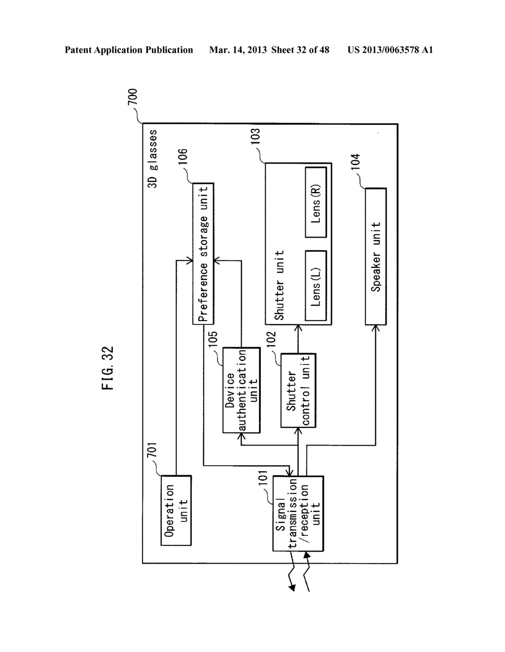 GLASSES, STEREOSCOPIC IMAGE PROCESSING DEVICE, SYSTEM - diagram, schematic, and image 33