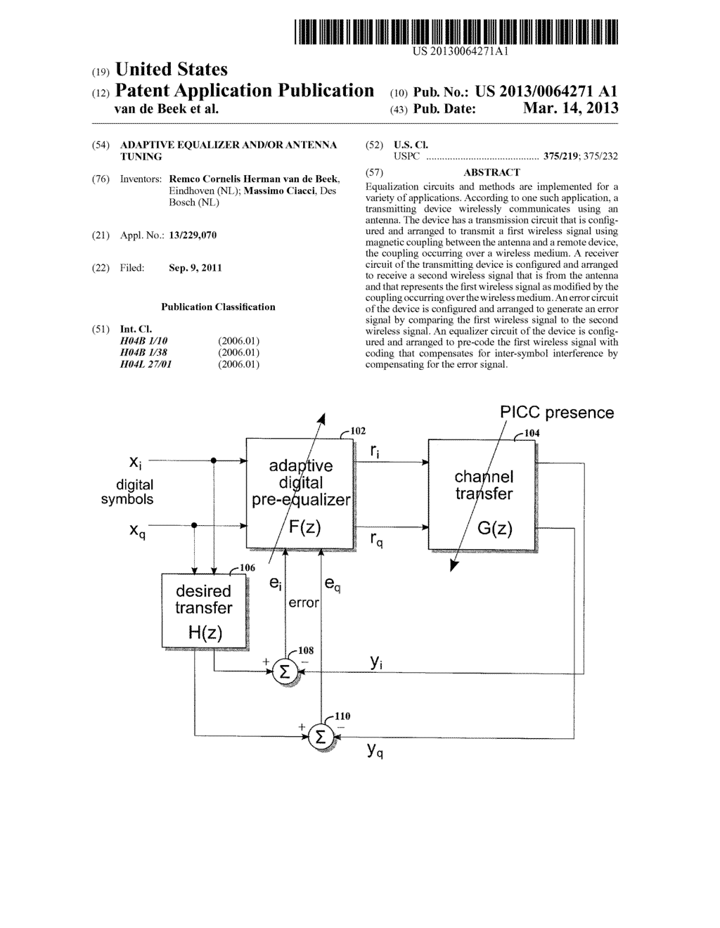 ADAPTIVE EQUALIZER AND/OR ANTENNA TUNING - diagram, schematic, and image 01