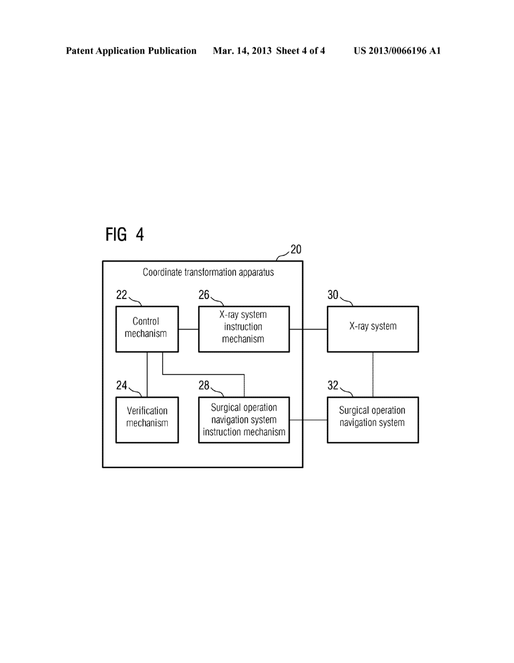 DETERMINING AND VERIFYING THE COORDINATE TRANSFORMATION BETWEEN AN X-RAY     SYSTEM AND A SURGERY NAVIGATION SYSTEM - diagram, schematic, and image 05