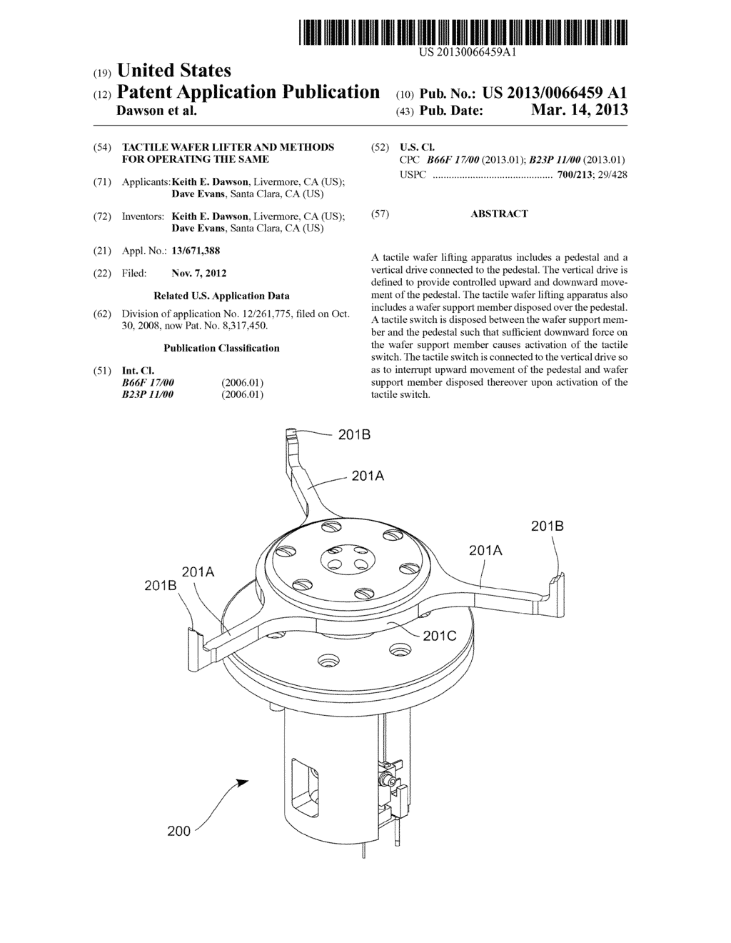 TACTILE WAFER LIFTER AND METHODS FOR OPERATING THE SAME - diagram, schematic, and image 01