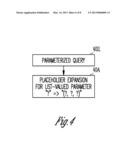 METHOD AND SYSTEM FOR SPECIFYING, PREPARING AND USING PARAMETERIZED     DATABASE QUERIES diagram and image