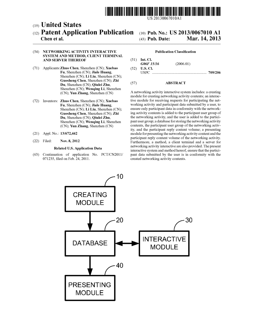 NETWORKING ACTIVITY INTERACTIVE SYSTEM AND METHOD, CLIENT TERMINAL AND     SERVER THEREOF - diagram, schematic, and image 01