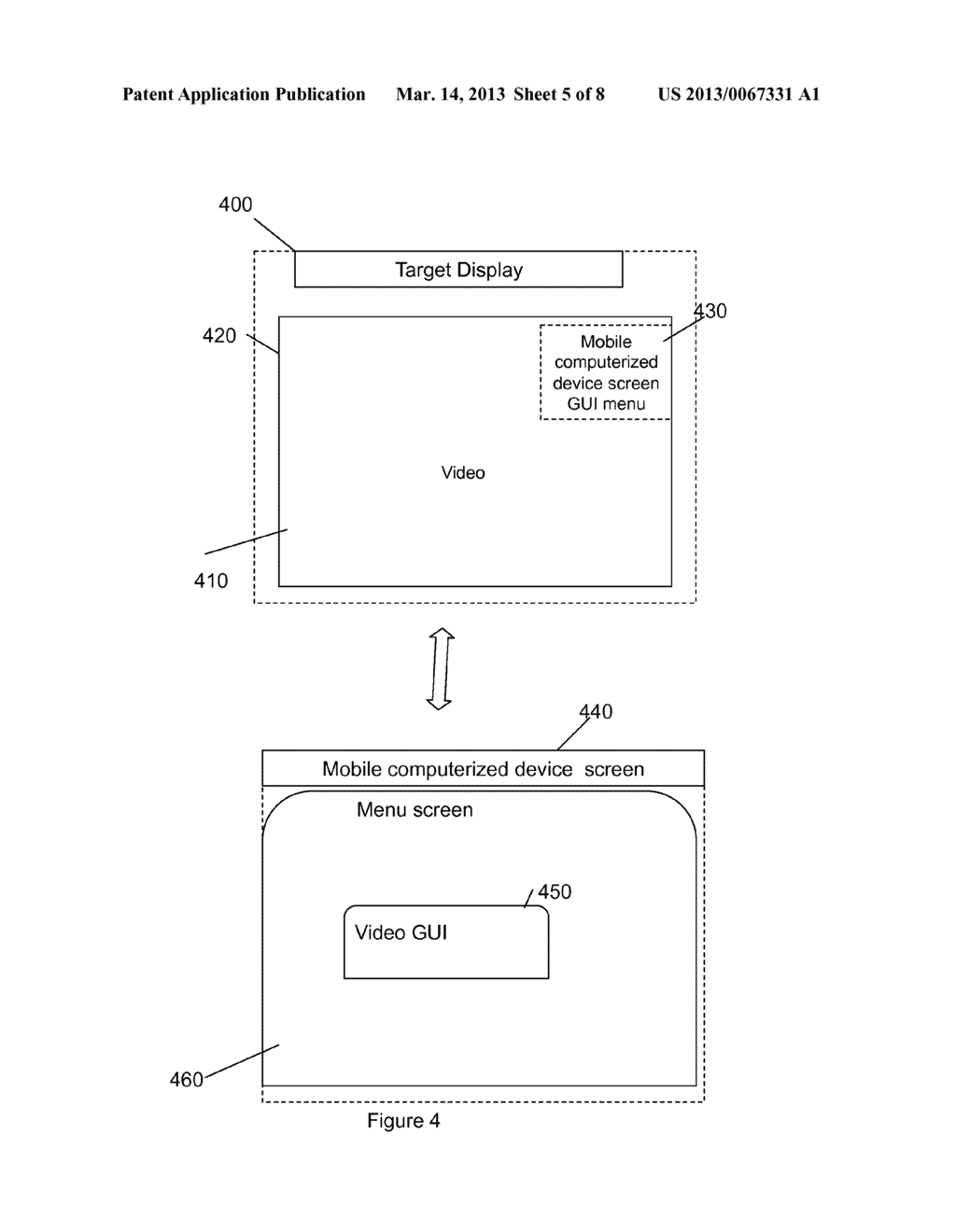 Method and System of Simultaneous Display of Multiple Screens on a Target     Display - diagram, schematic, and image 06