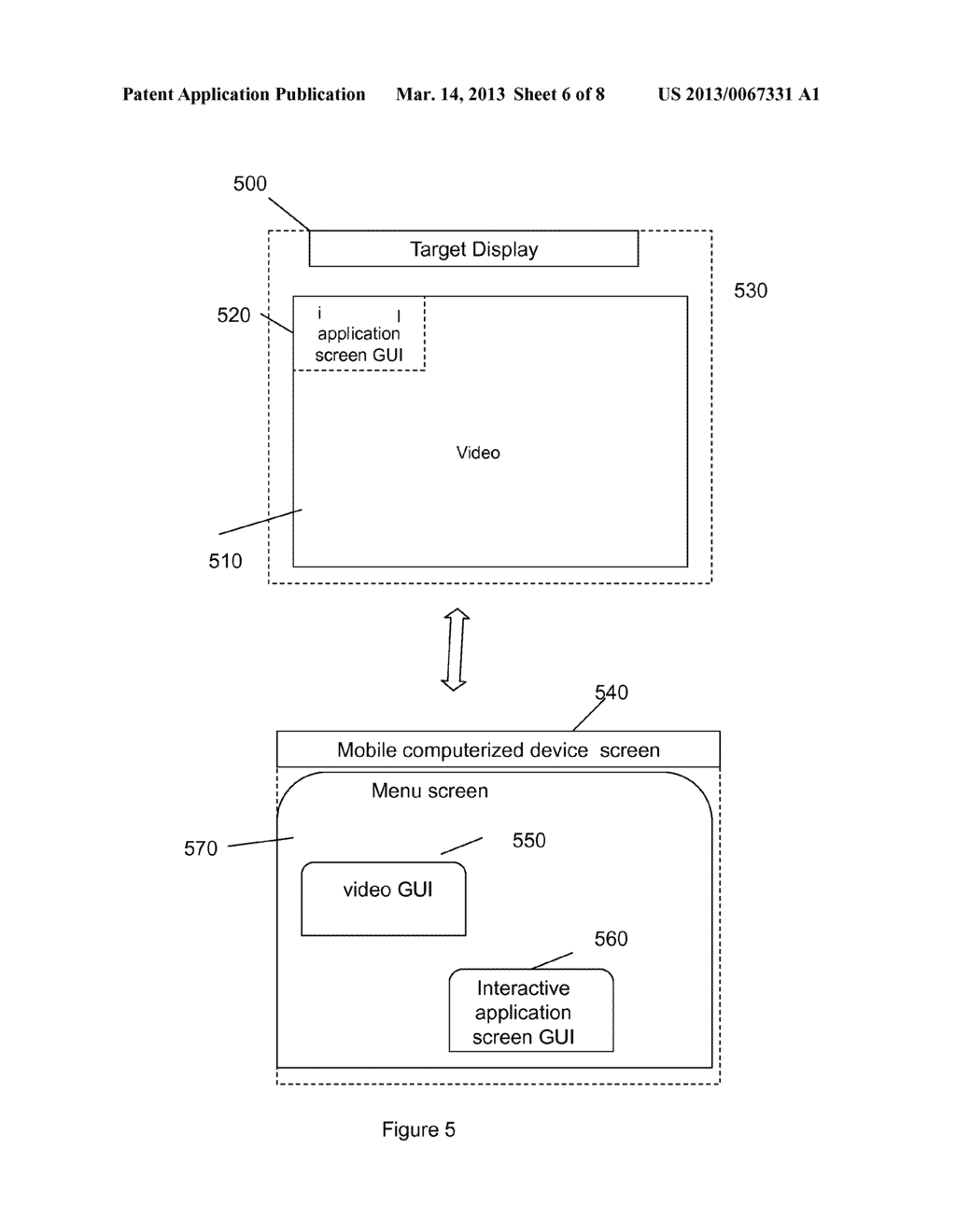 Method and System of Simultaneous Display of Multiple Screens on a Target     Display - diagram, schematic, and image 07