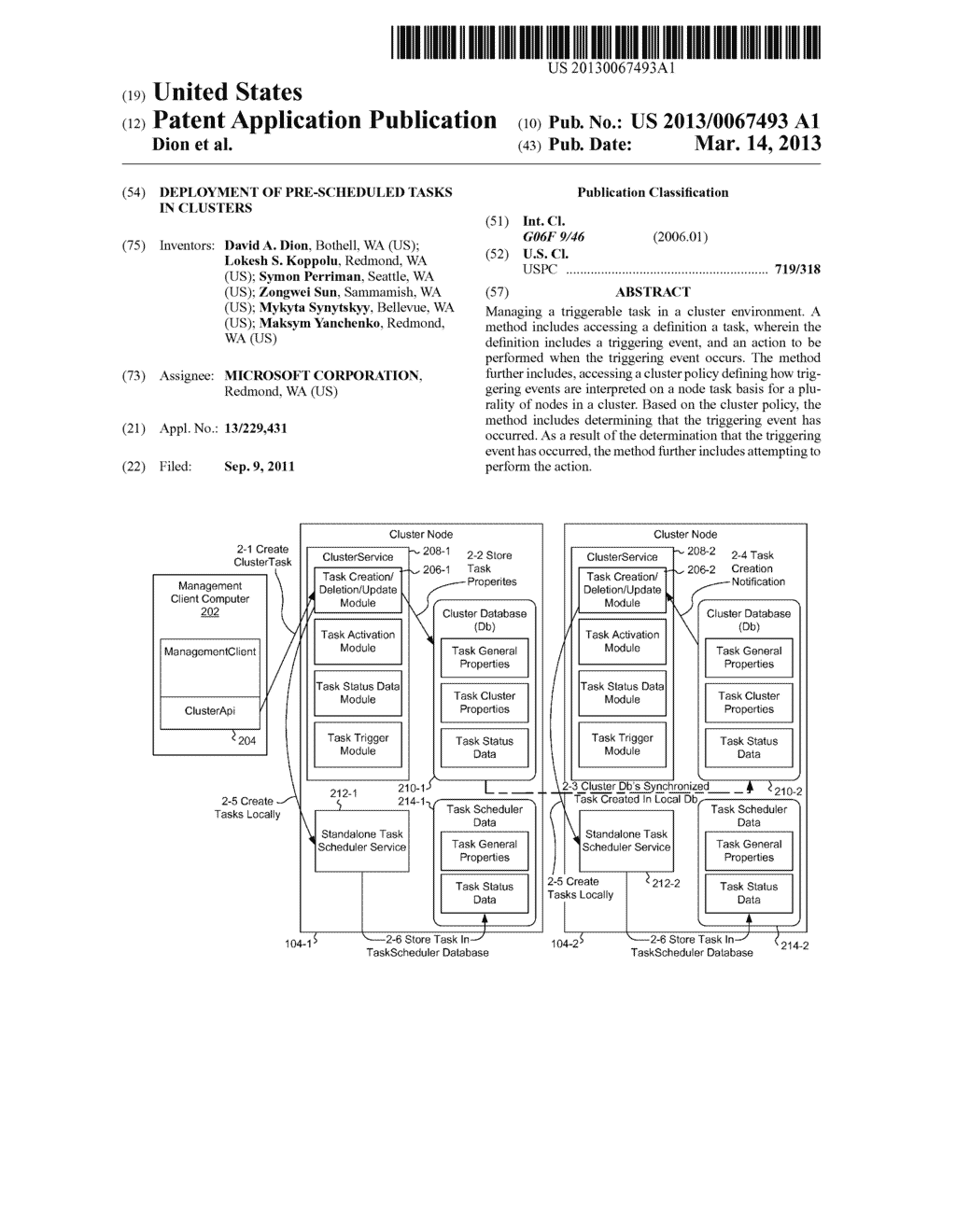 DEPLOYMENT OF PRE-SCHEDULED TASKS IN CLUSTERS - diagram, schematic, and image 01