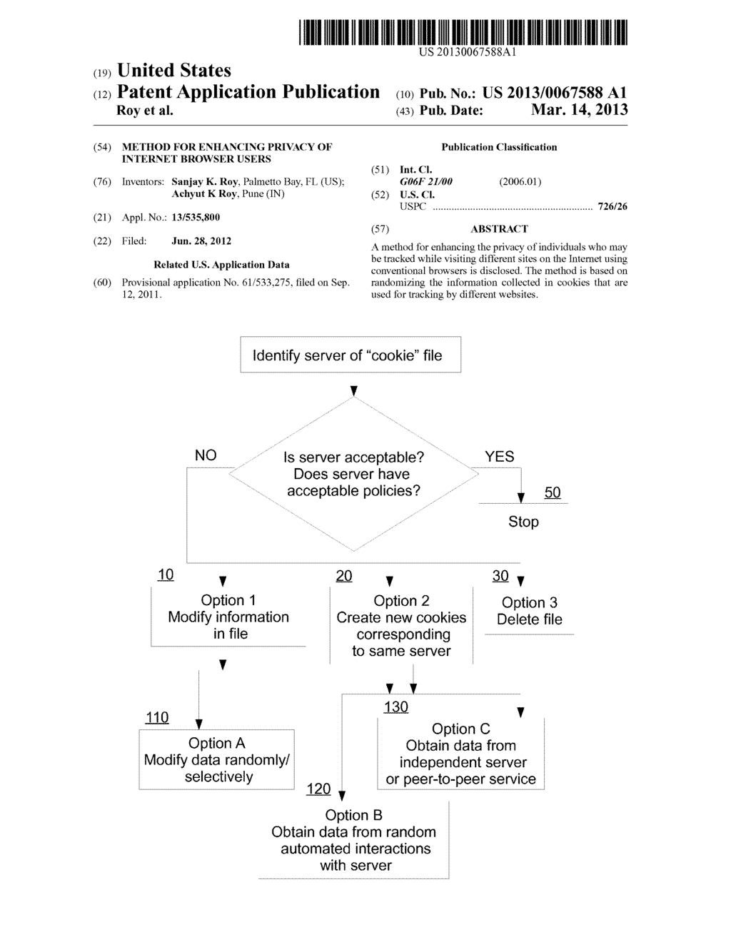 Method for Enhancing Privacy of Internet Browser Users - diagram, schematic, and image 01