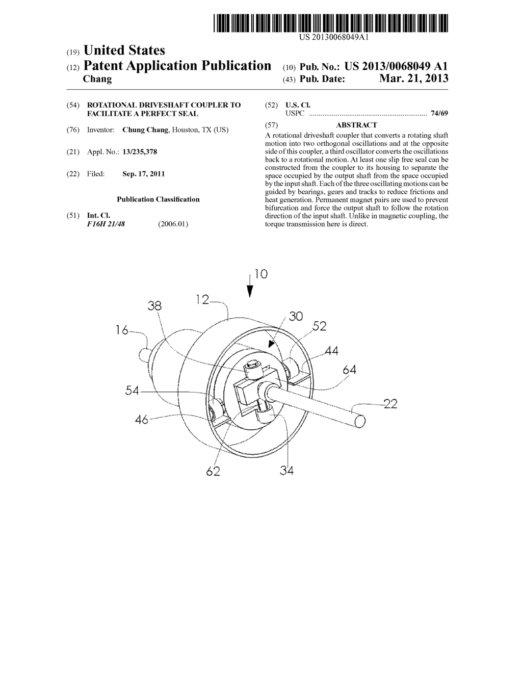 ROTATIONAL DRIVESHAFT COUPLER TO FACILITATE A PERFECT SEAL - diagram, schematic, and image 01