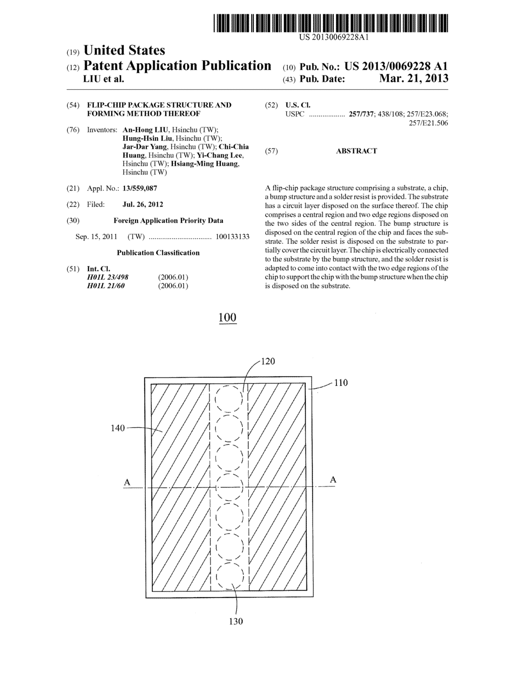 FLIP-CHIP PACKAGE STRUCTURE AND FORMING METHOD THEREOF - diagram, schematic, and image 01